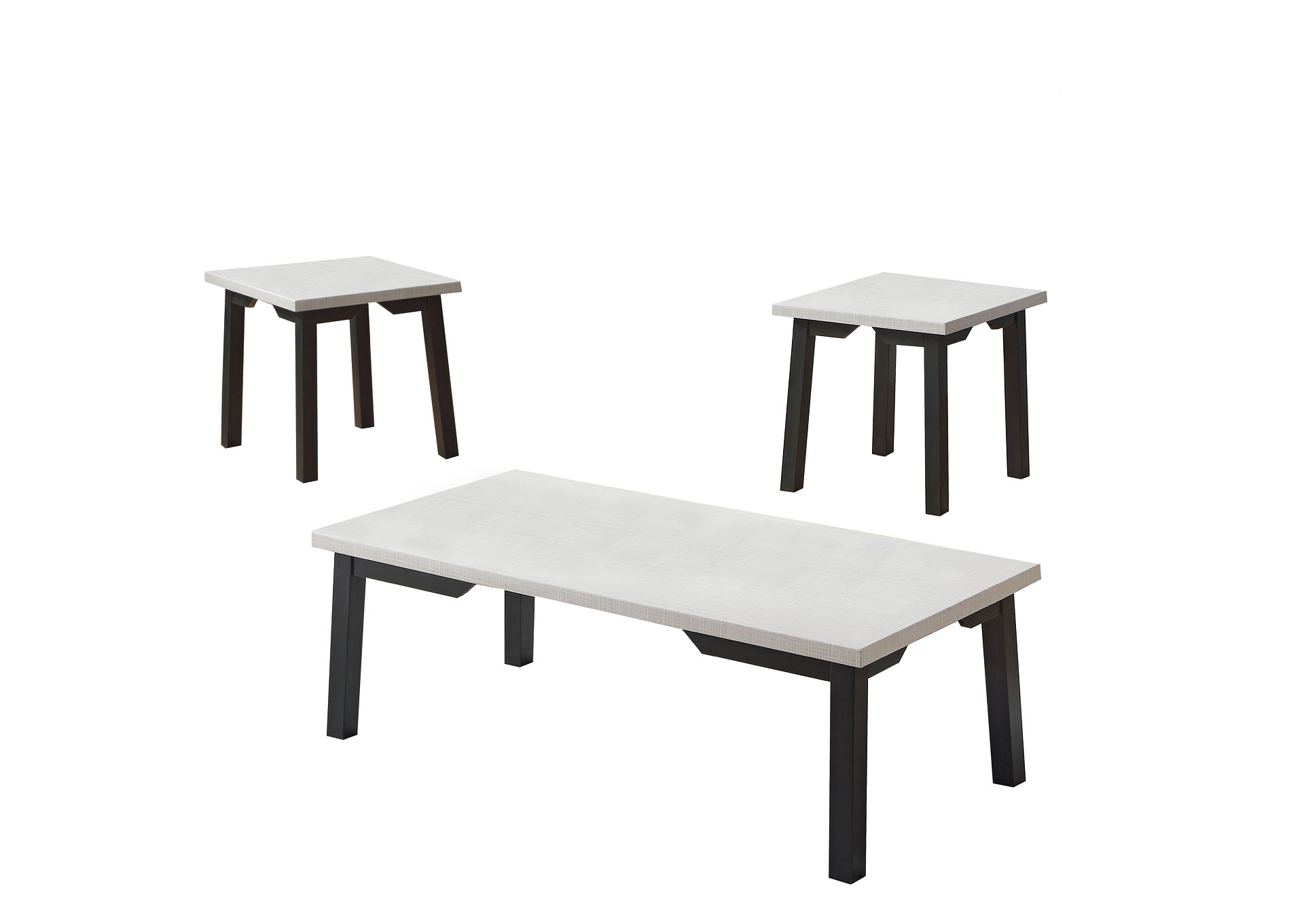 Beige/Black 3 Piece Coffee Table Set,Titanic Furniture