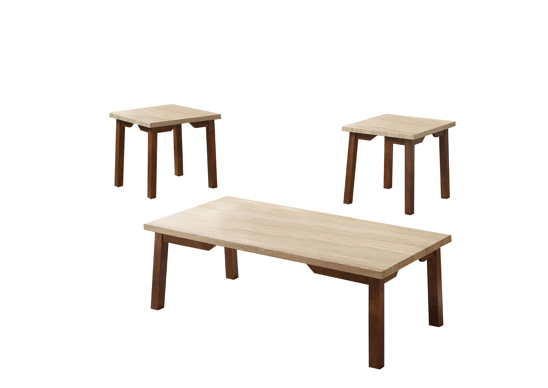 Brown/Brown 3 Piece Coffee Table Set,Titanic Furniture
