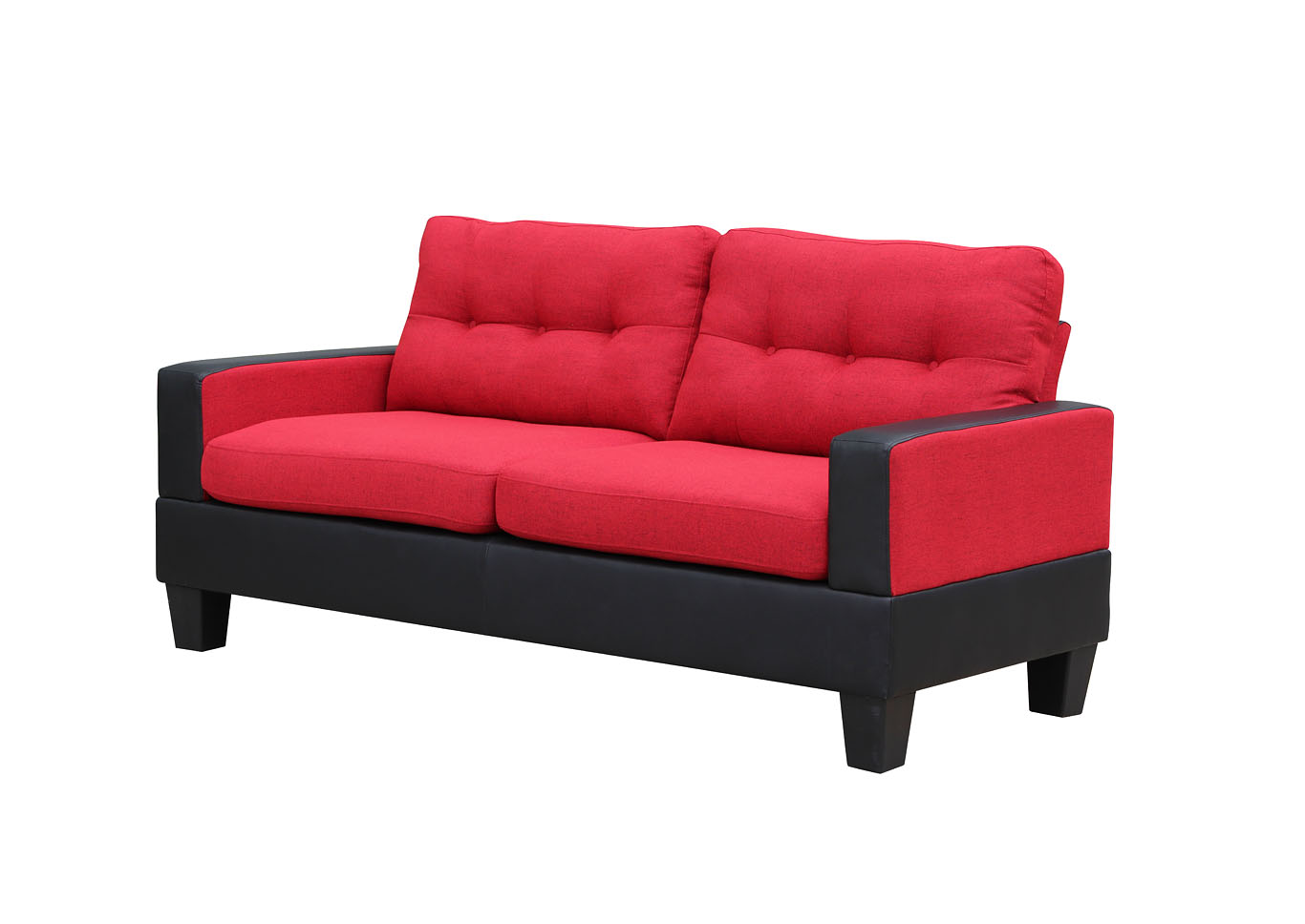 Red/Black and Loveseat,Titanic Furniture