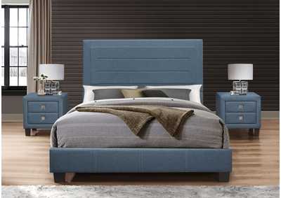 Image for Lizzy Blue Full Bed w/10 slats