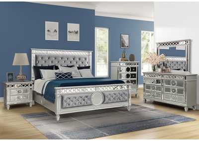 Image for Starlite Gray/Silver Queen Velvet: Headboard (Box 1 of 3) Footboard (Box 2 of 3) Rails (Box 3 of 3) NOTE: Boxes may say B201. Follow color.