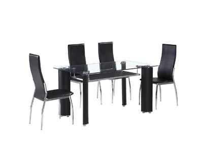 Image for Caldwell Black Table w/4 Chairs