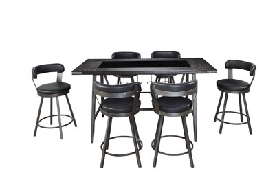 Image for Alexander Black Pub Table w/6 Chairs