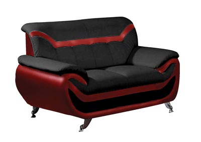 Image for Black/Red Loveseat