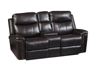 Image for Brown Power Reclining Sofa w/Console