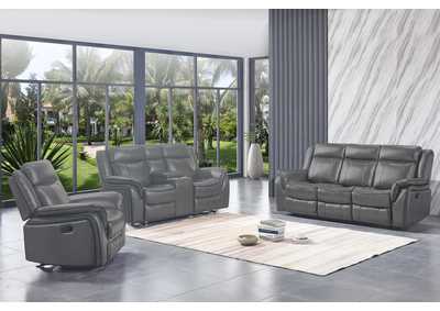 Image for Gray Reclining Sofa w/Drop-Down Table and Power Station
