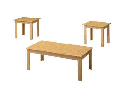 Image for Oak 3 Piece Oak Coffee Table Set
