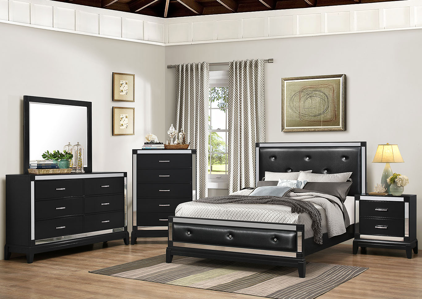City Lights Queen Panel Bed,United Furniture - Presentation