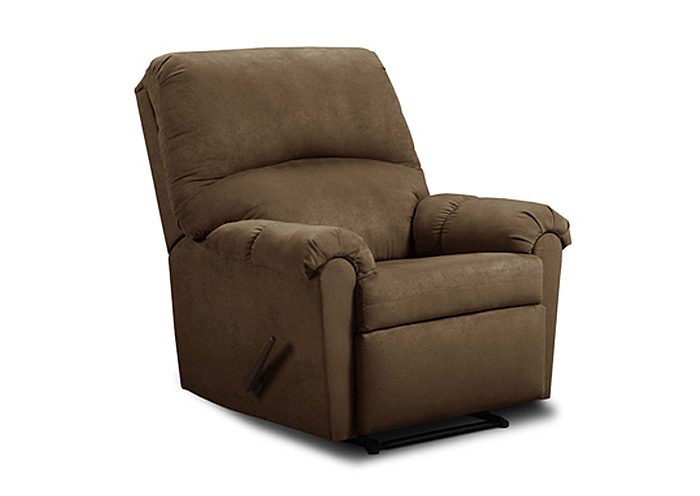 FLAT SUEDE CHOCOLATE 3-WAY RECLINER,United Furniture