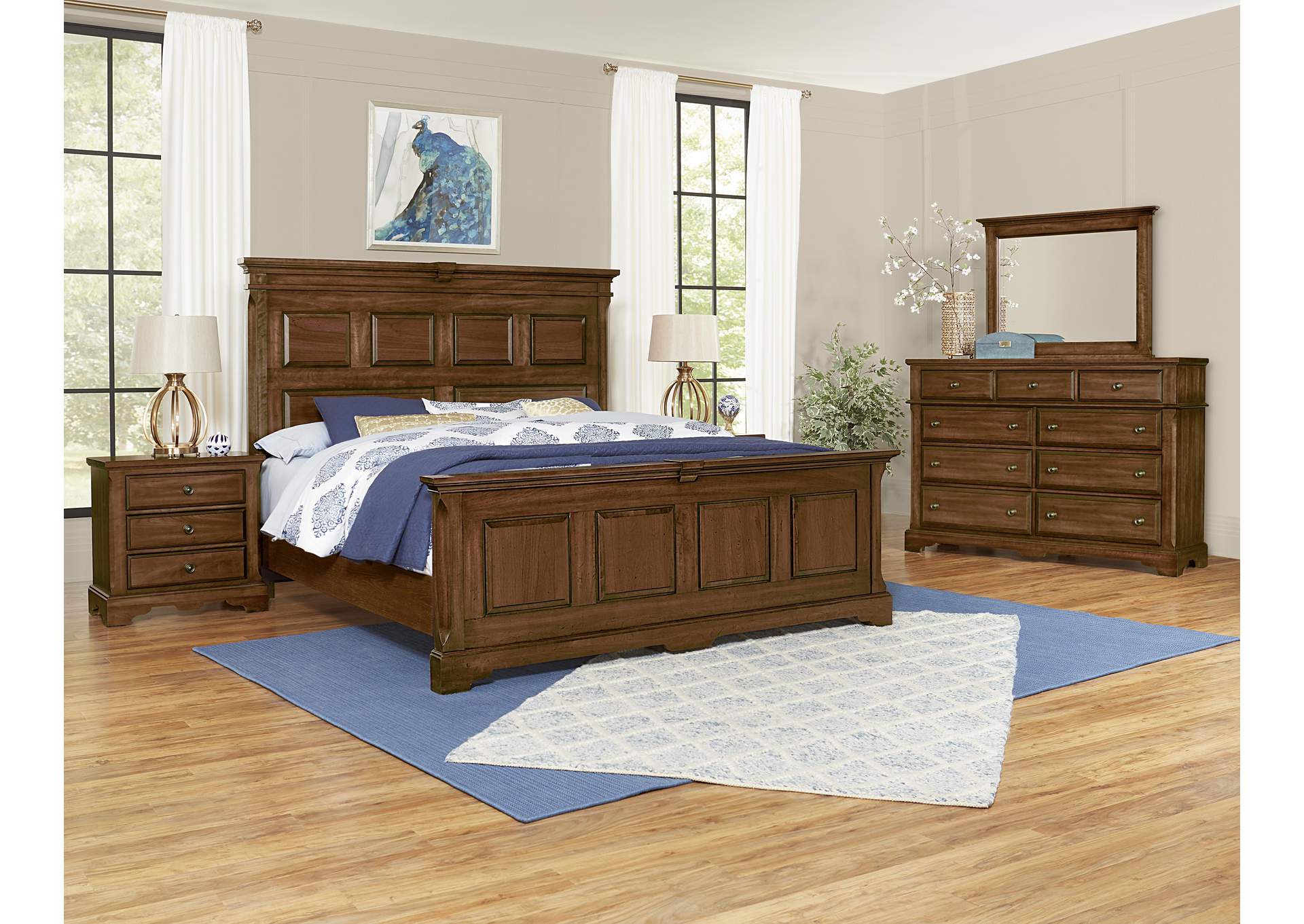 Heritage-Amish Cherry King Mansion Bed,Vaughan-Bassett