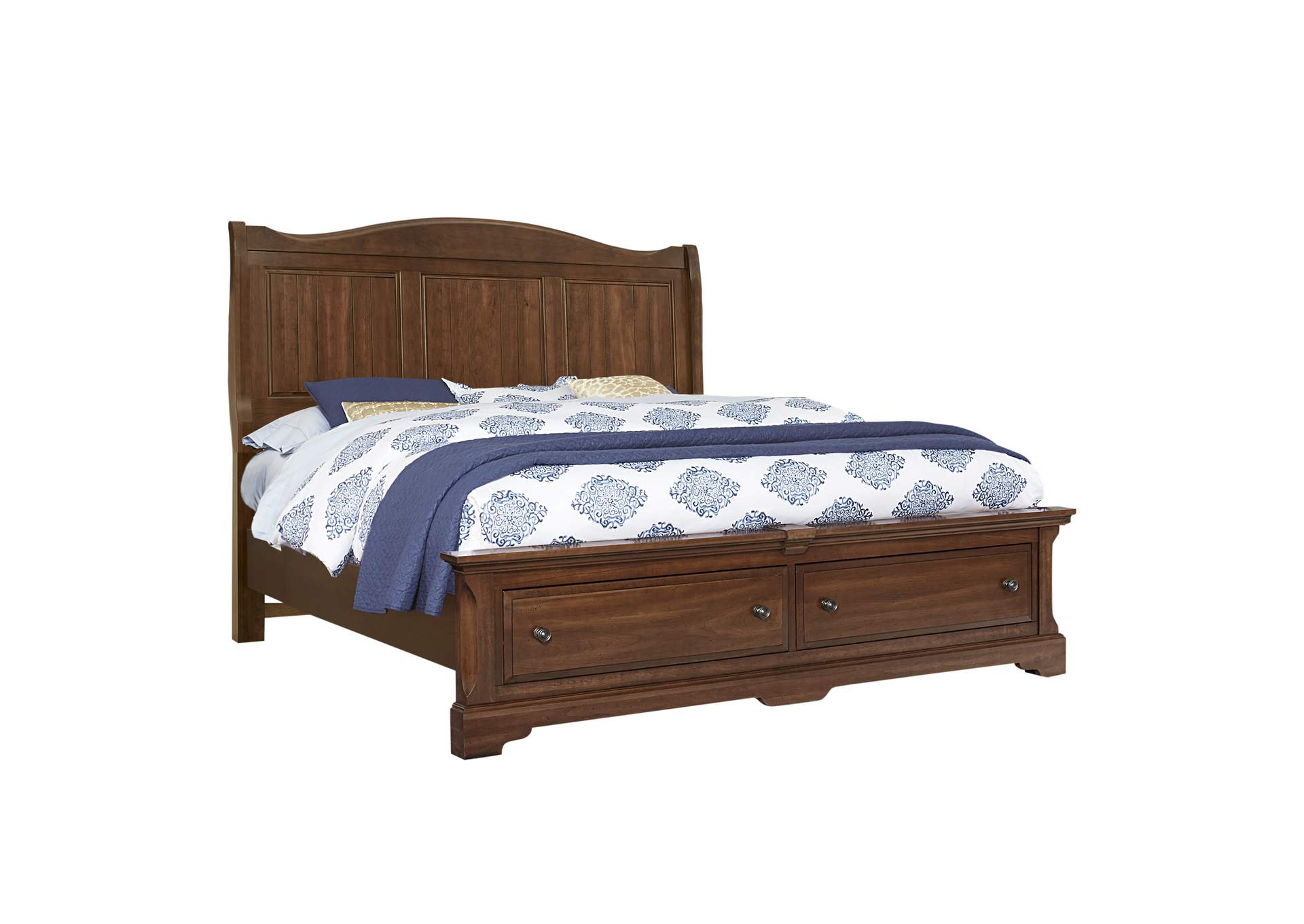 Heritage Amish Cherry King Sleigh Bed, Vaughan Bassett King Sleigh Bed