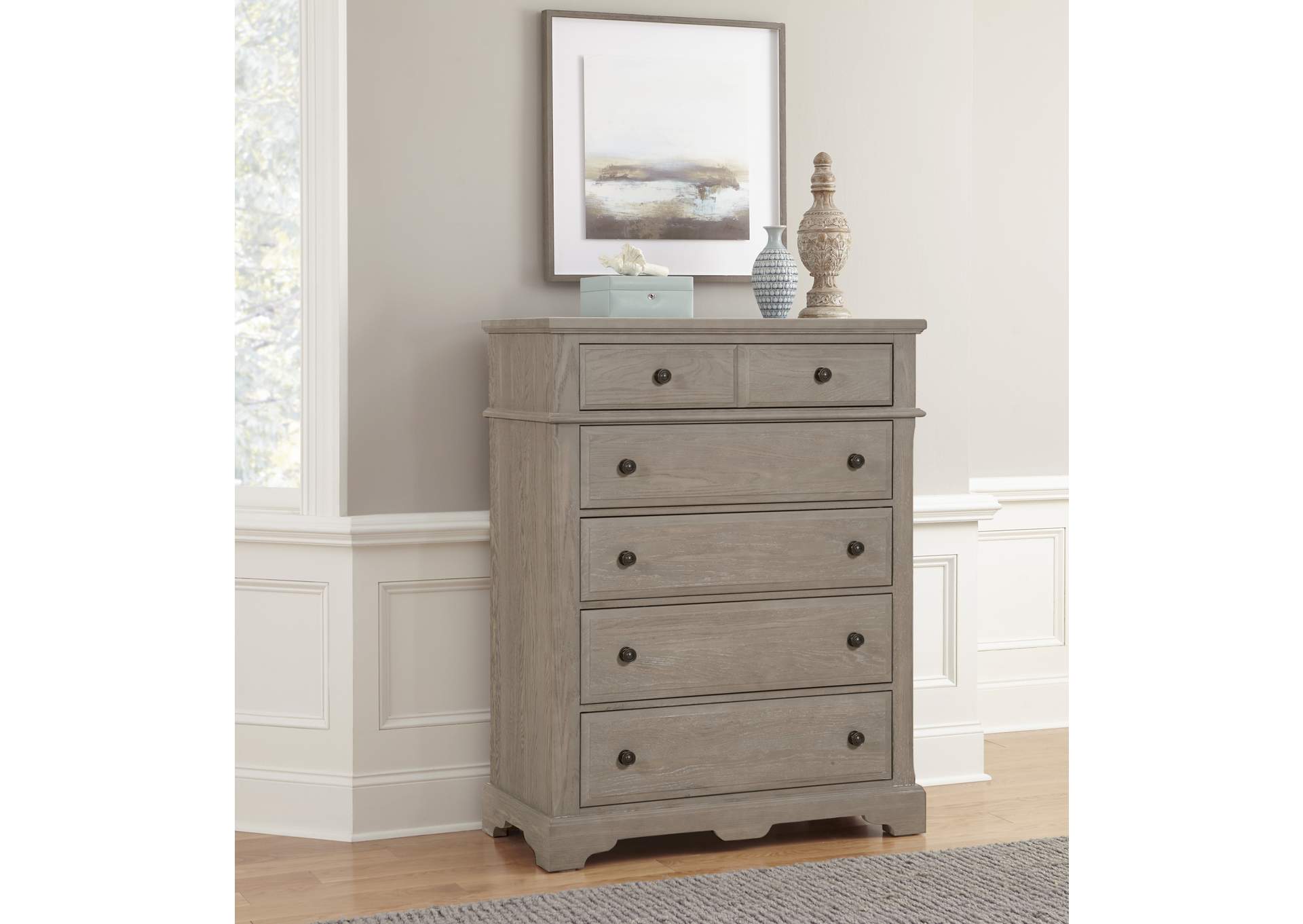 Heritage-Greystone Chest - 5 Drawer,Vaughan-Bassett