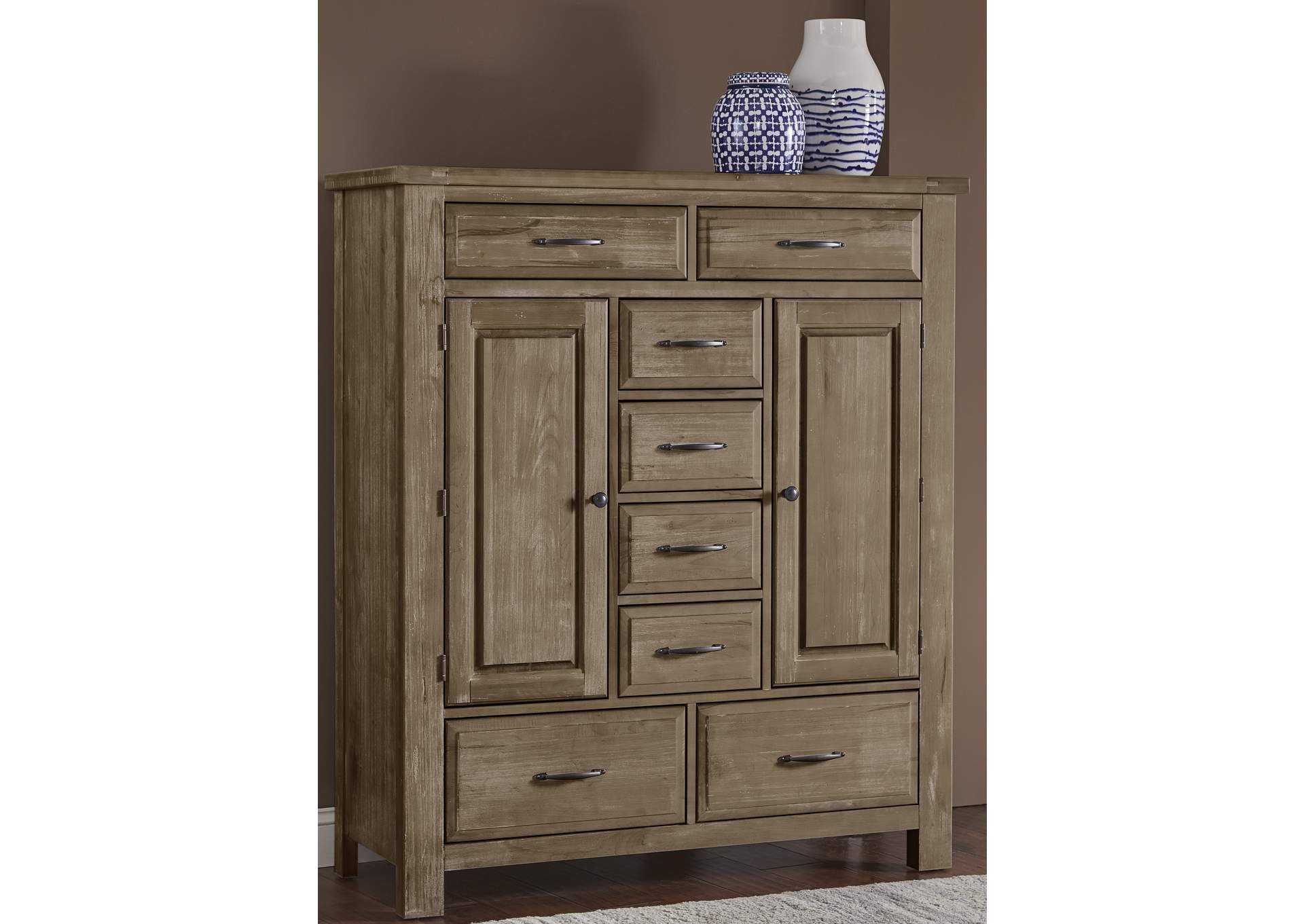 Maple Road Weathered Gray Sweater Chest - 8 Drawer,Vaughan-Bassett