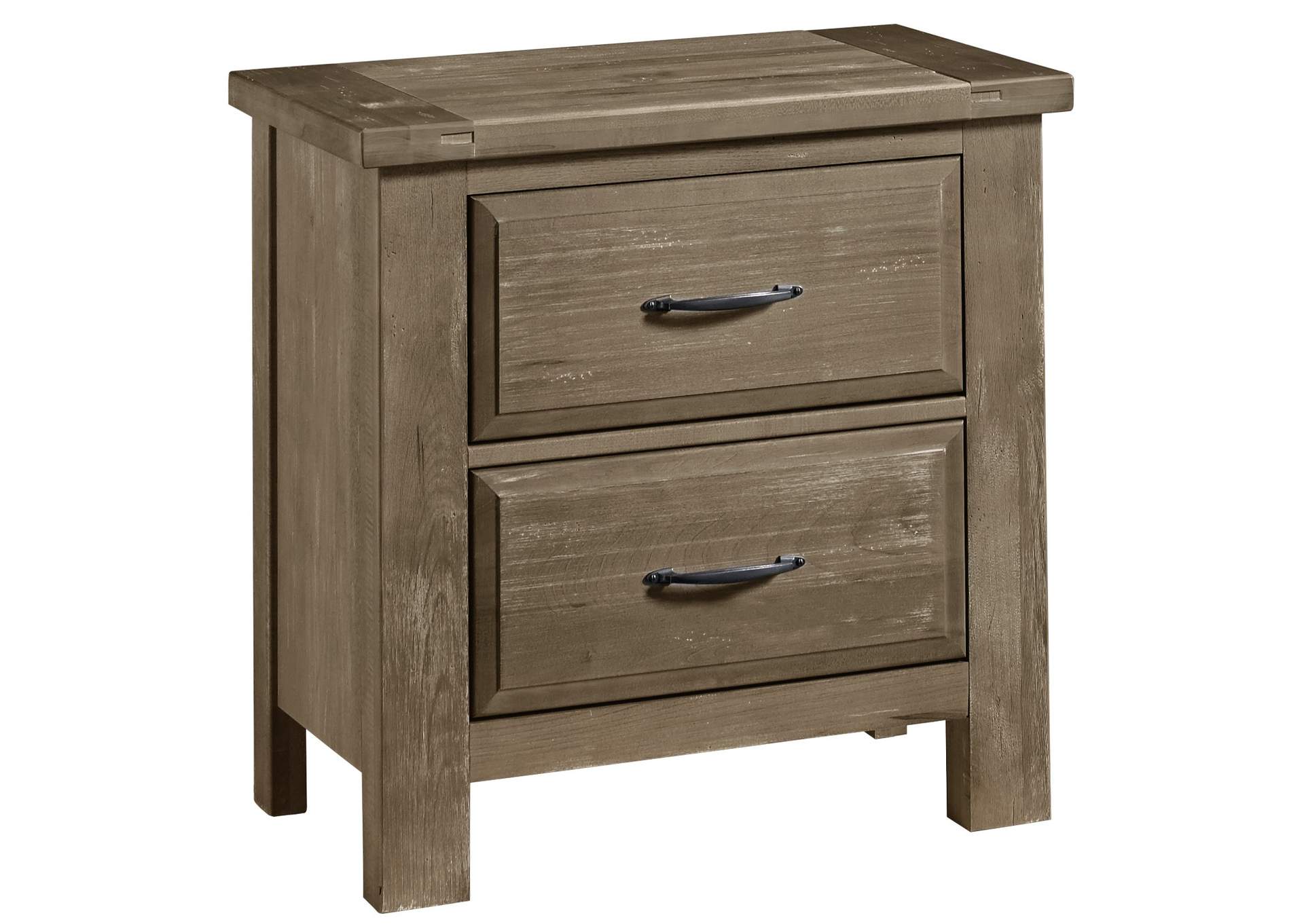 Maple Road Weathered Gray Night Stand - 2 Drawer