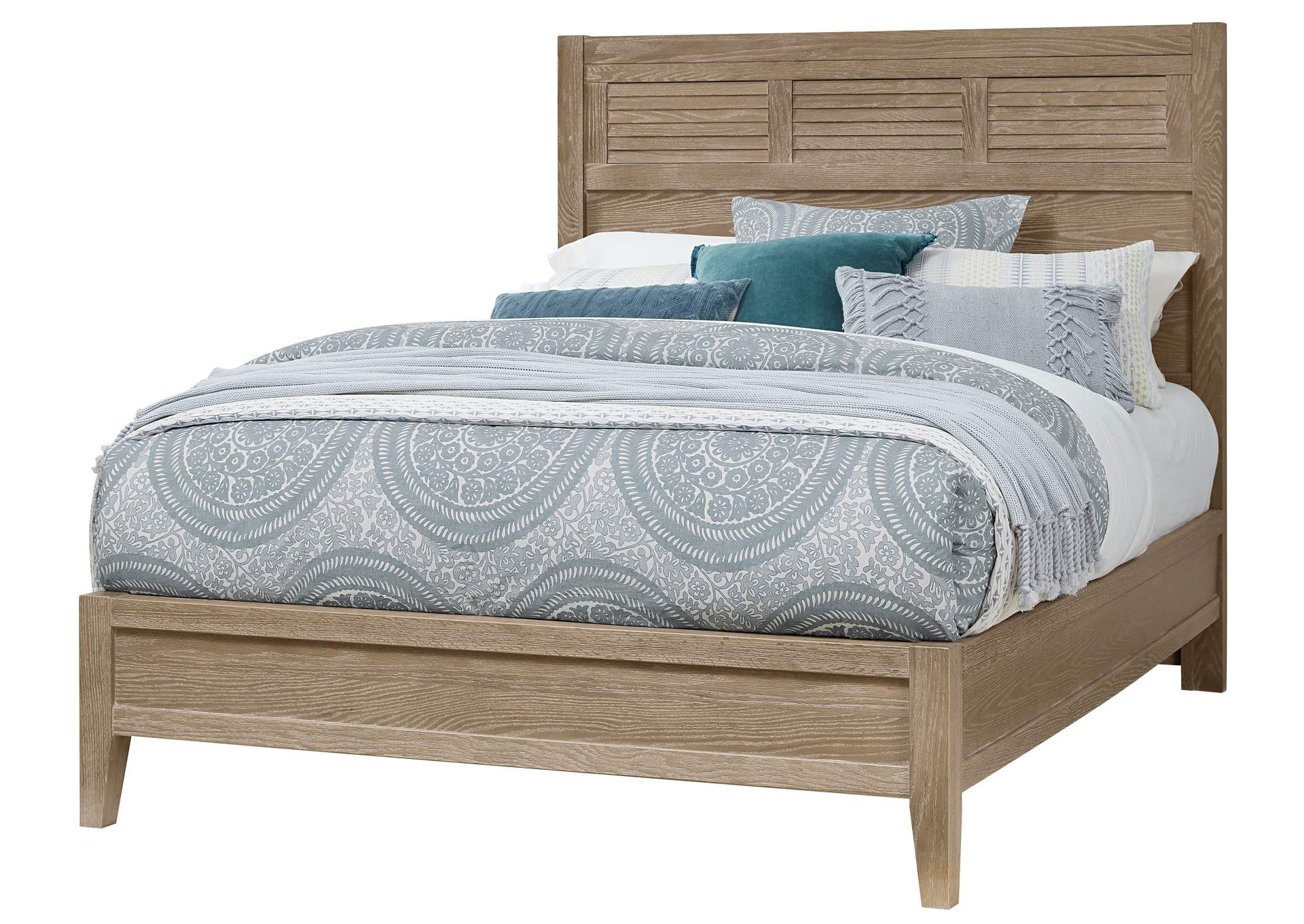 141 - Passageways-Deep Sand King Louvered Bed With Low Profile Footboard,Vaughan-Bassett