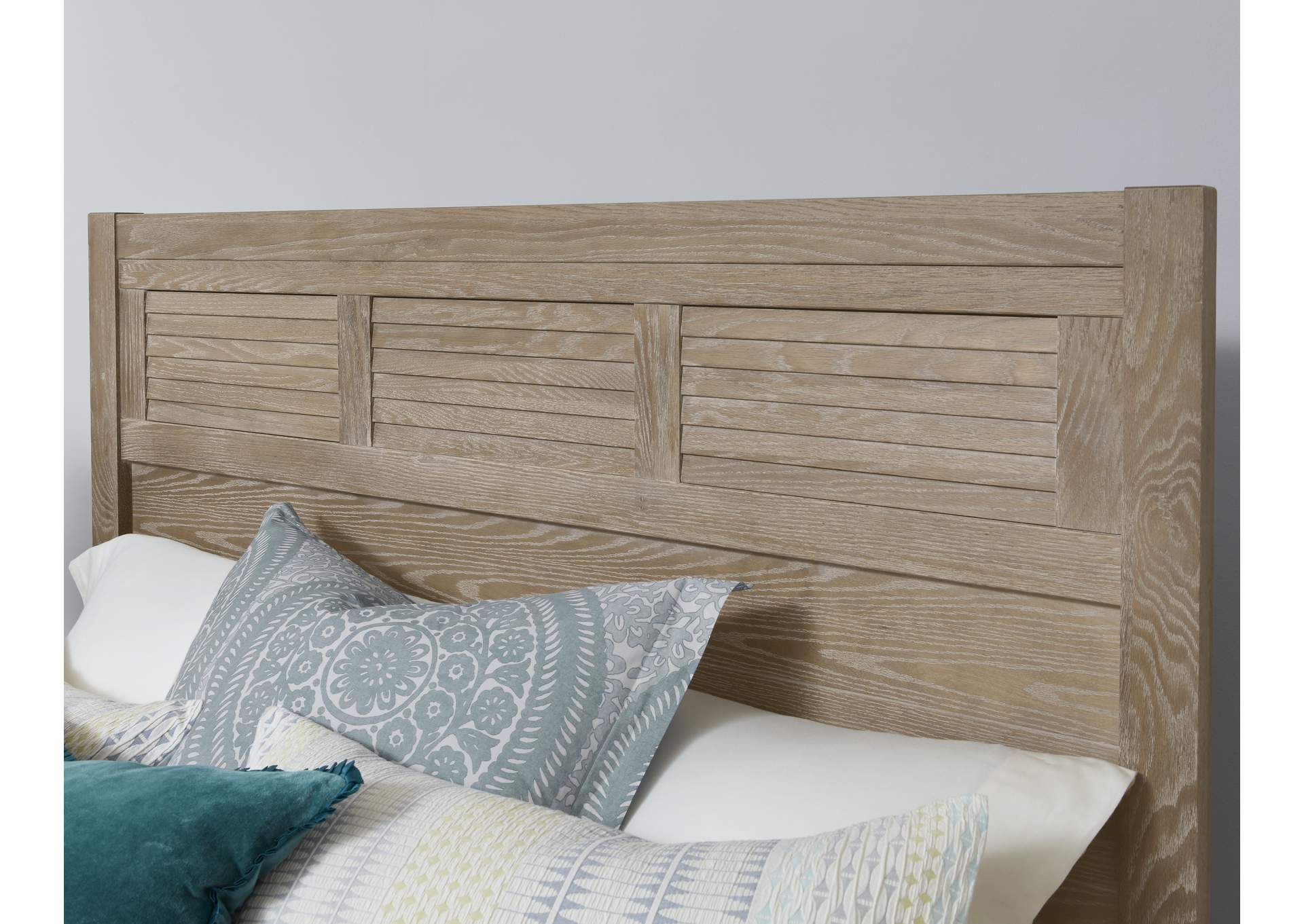 141 - Passageways-Deep Sand King Louvered Bed With Low Profile Footboard,Vaughan-Bassett