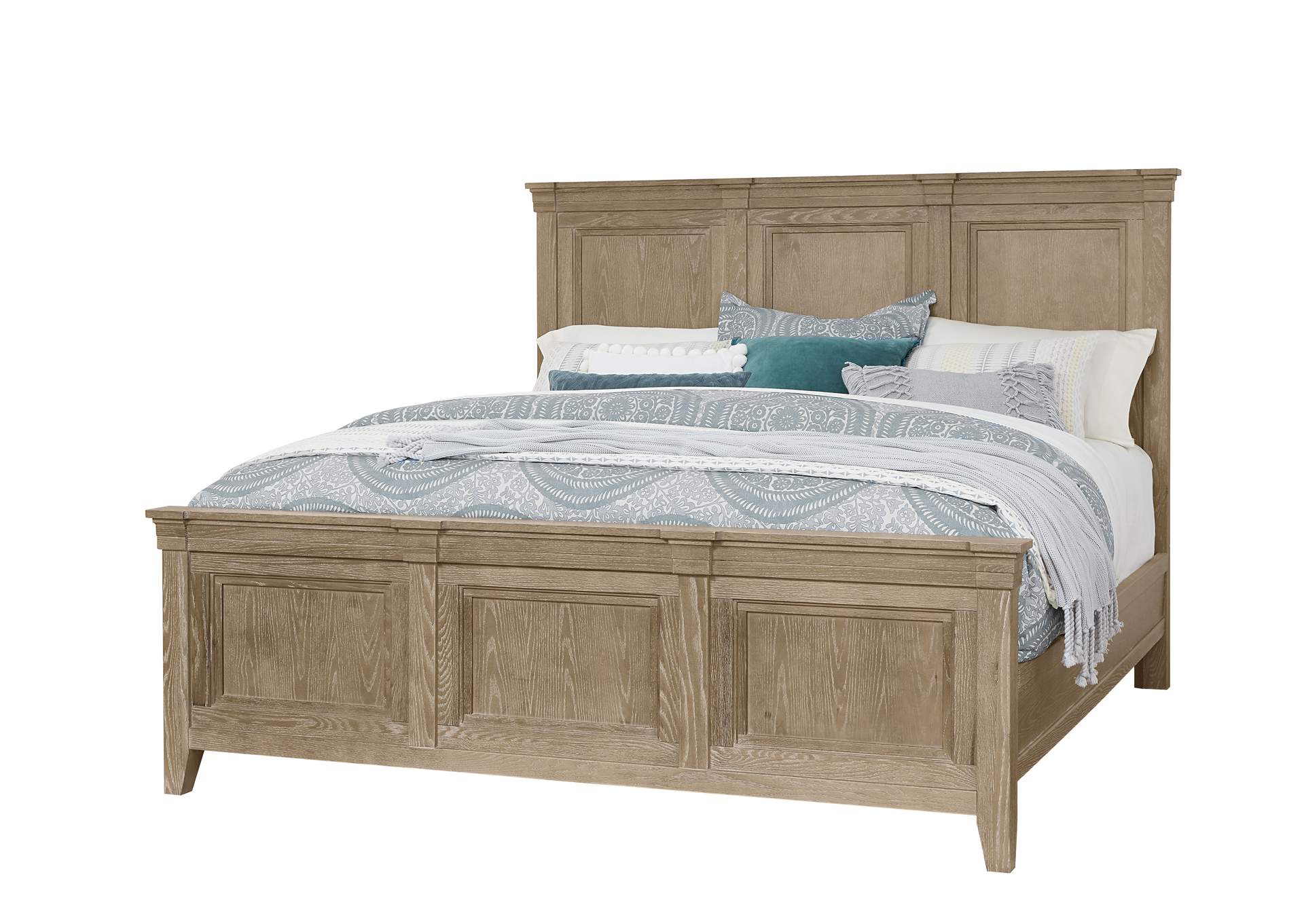 141 - Passageways-Deep Sand Queen Louvered Bed With Low Profile Footboard,Vaughan-Bassett