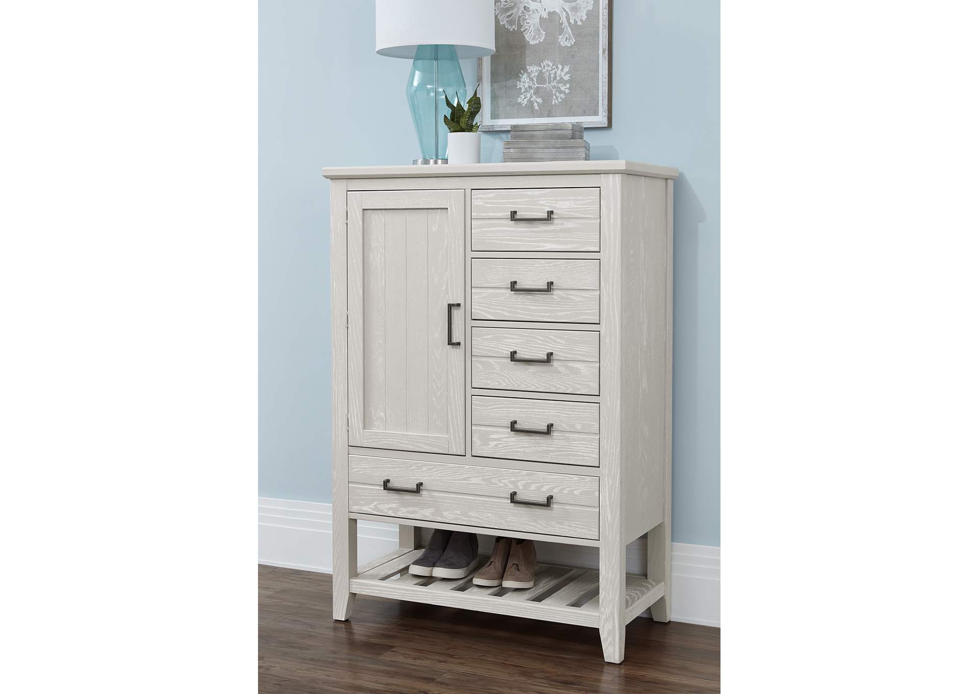 144 - Passageways-Oyster Grey Door Chest,Vaughan-Bassett