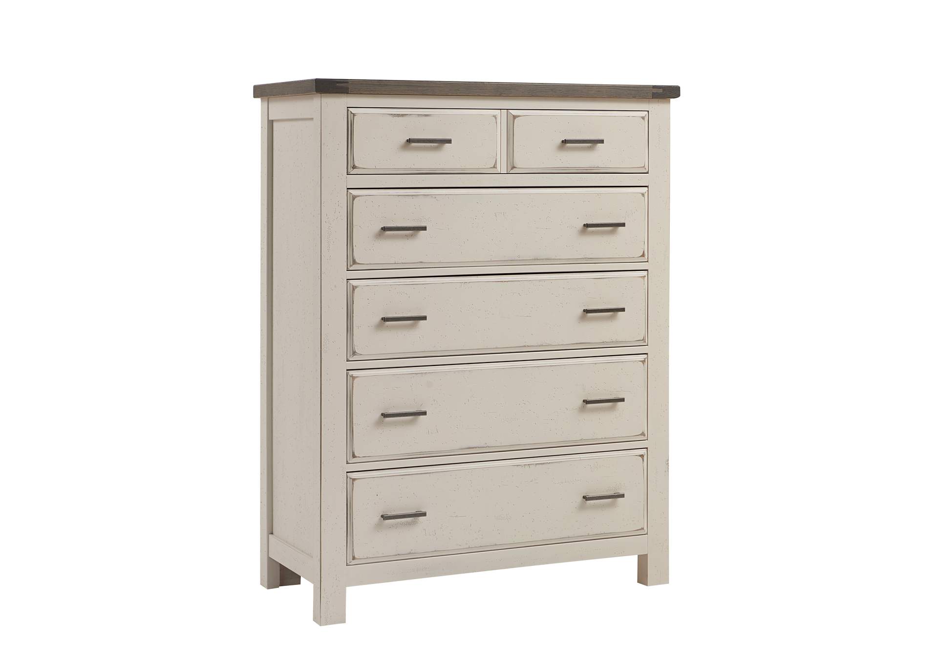 Chestnut Creek Alpaca/Greige Chest - 5 Drawer,Vaughan-Bassett