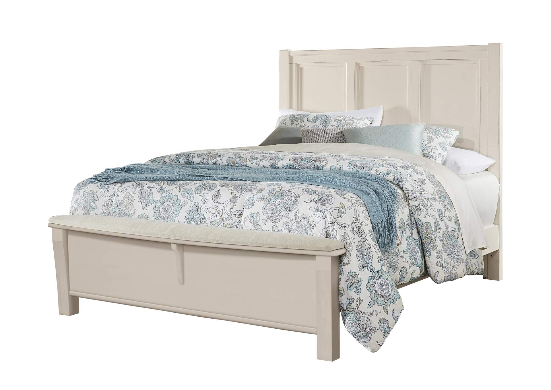 Chestnut Creek Ash Panel King Bed w/Footboard 6/6,Vaughan-Bassett