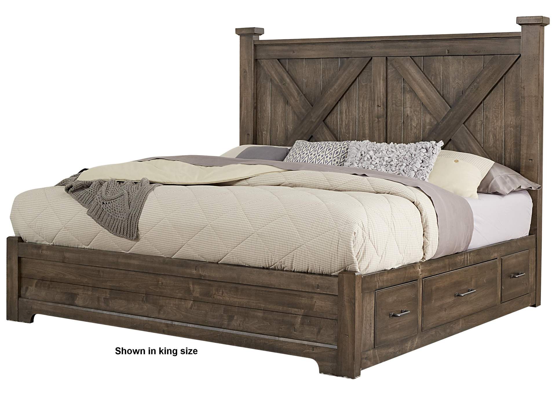 Cool Rustic Judge Gray X King Bed W 3, Unusual King Size Bed Frames