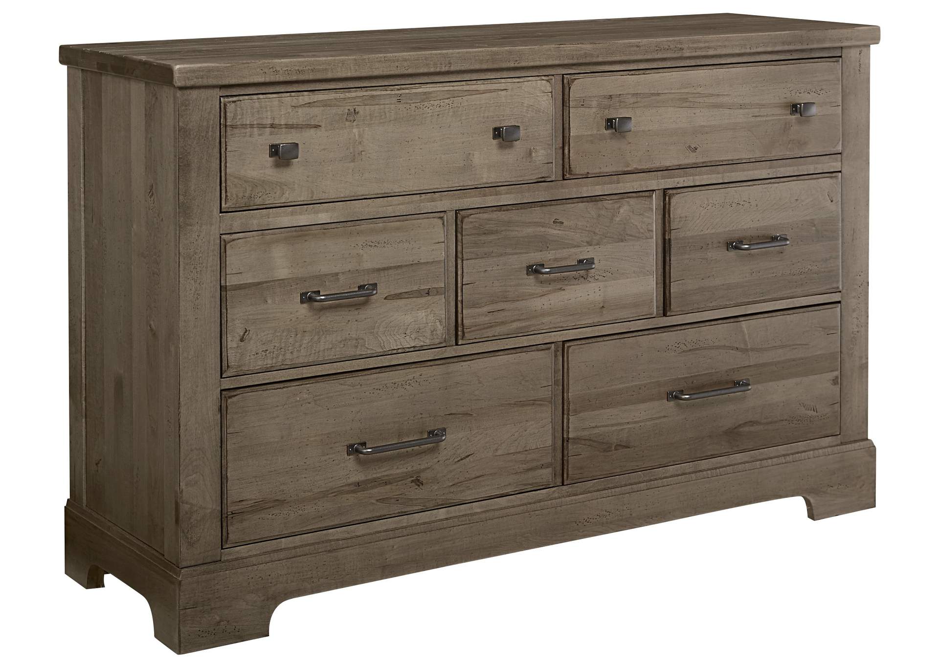 172 - Cool Rustic-Stone Grey Dresser - 7 Drwr,Vaughan-Bassett