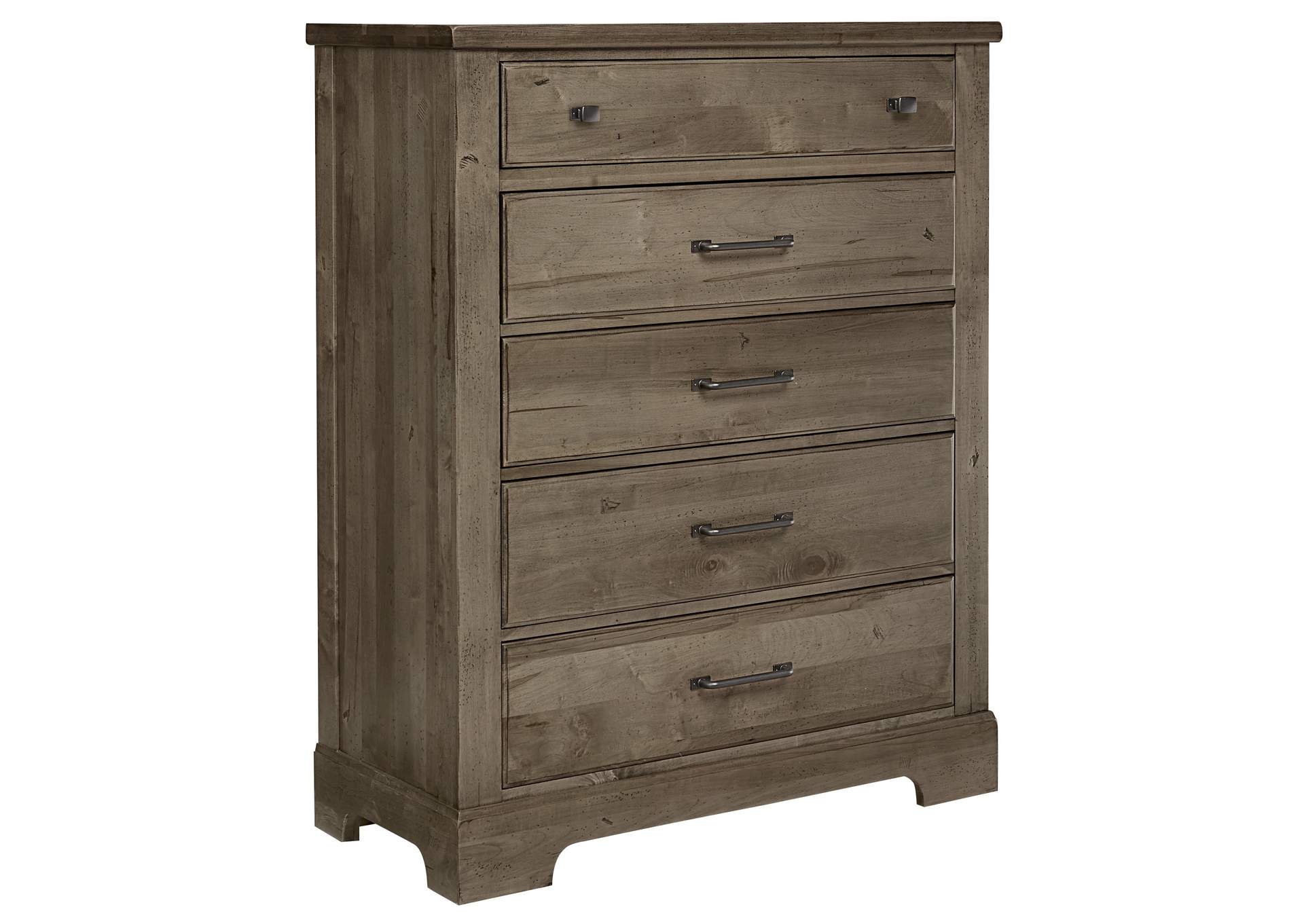 172 - Cool Rustic-Stone Grey Chest - 5 Drwr,Vaughan-Bassett