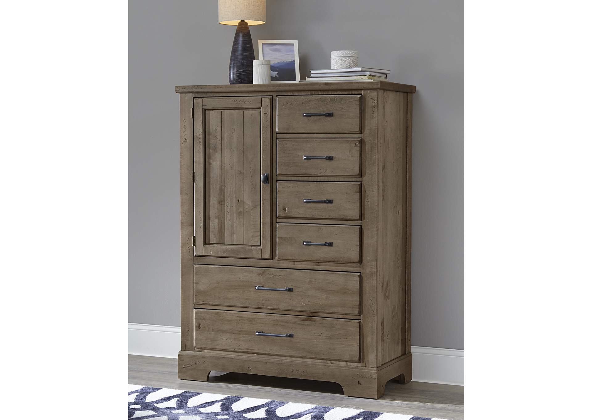 172 - Cool Rustic-Stone Grey Standing Chest,Vaughan-Bassett