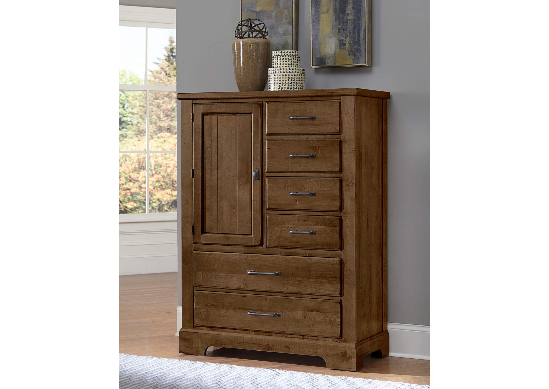 174 - Cool Rustic-Amber Standing Chest,Vaughan-Bassett