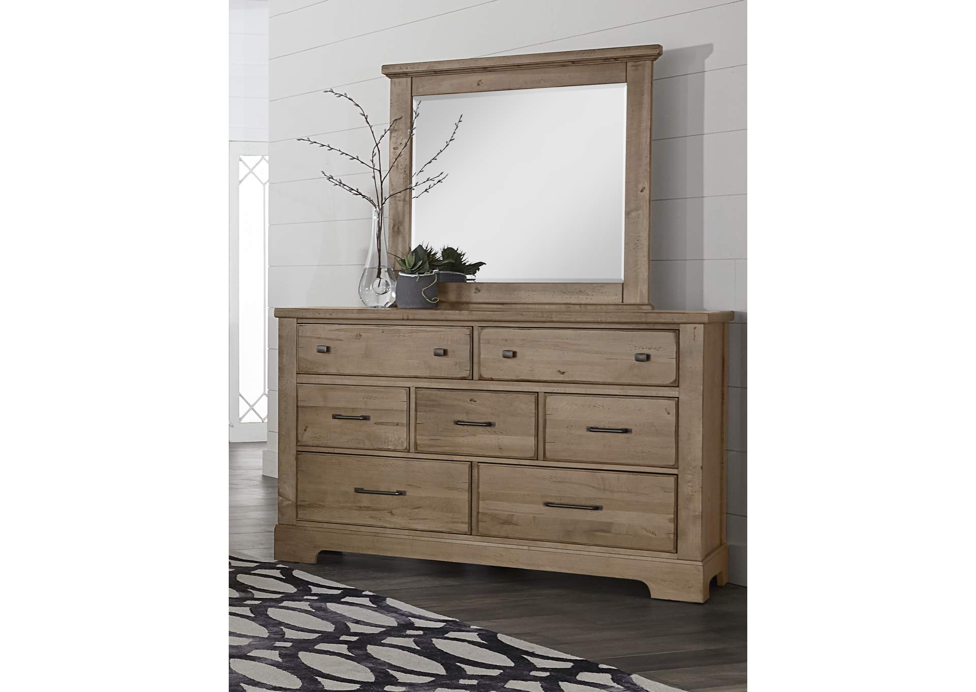 Cool Rustic Natural Dresser - 7 Drawer,Vaughan-Bassett