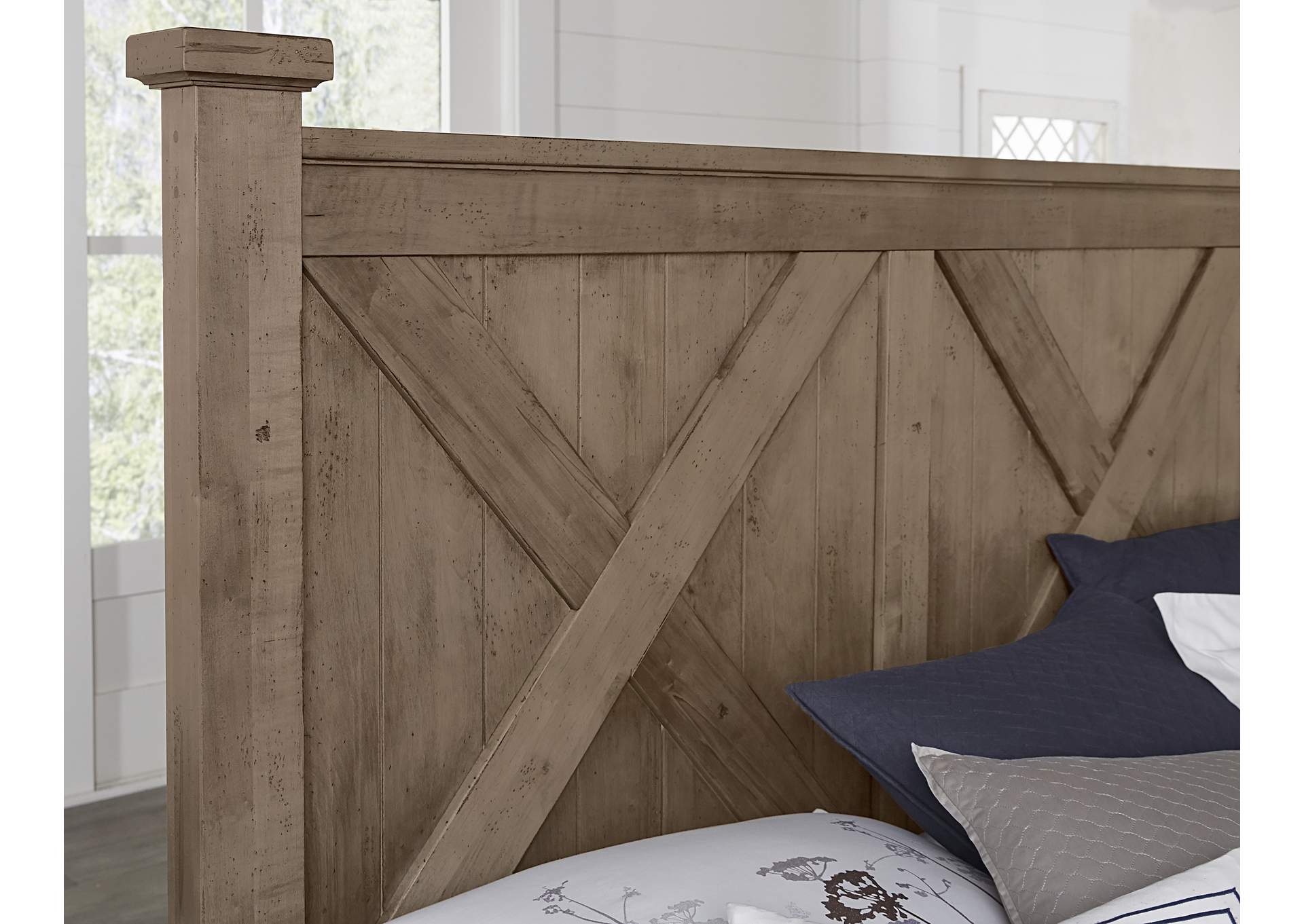 Cool Rustic Shadow X Queen Bed,Vaughan-Bassett