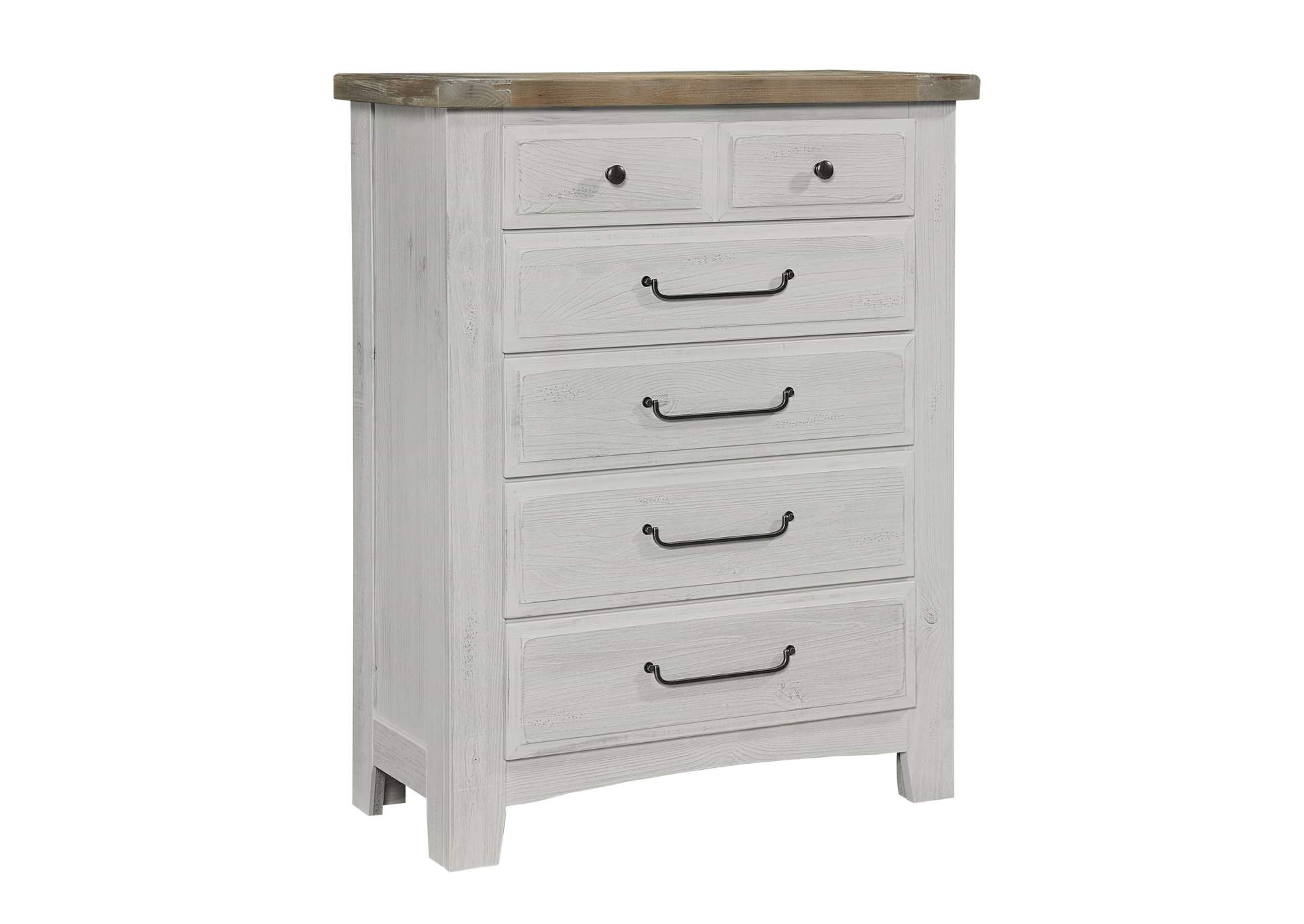 Sawmill Alabaster Two Tone Chest - 5 Drawer,Vaughan-Bassett