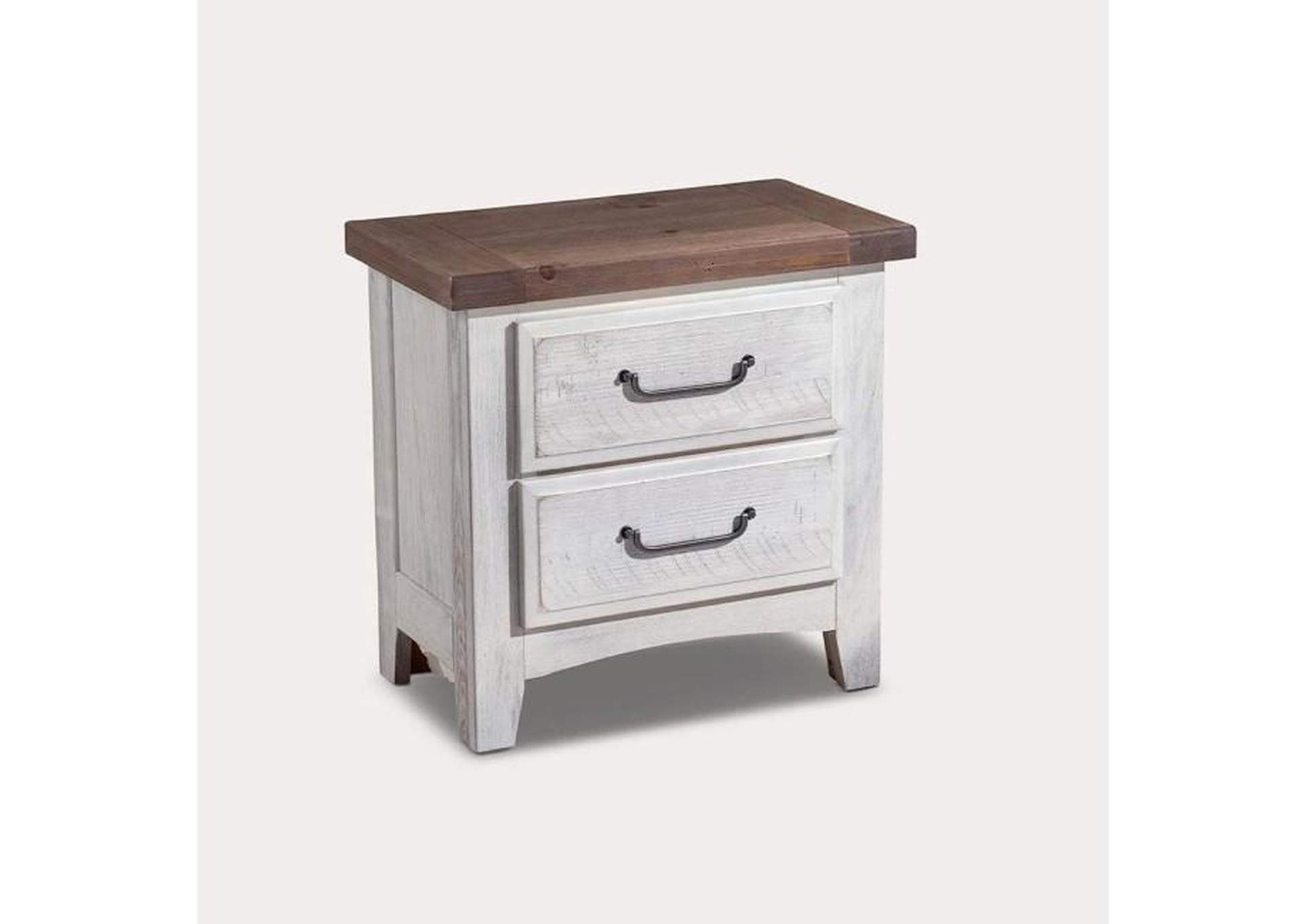 Sawmill-Alabaster Two Tone Night Stand - 2 Drawer