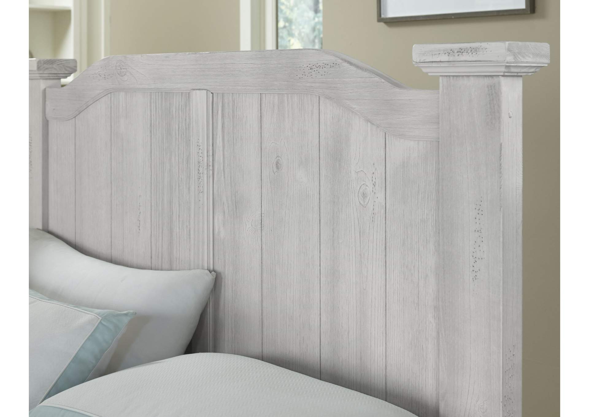 Sawmill Alabaster Queen Arch Bed,Vaughan-Bassett