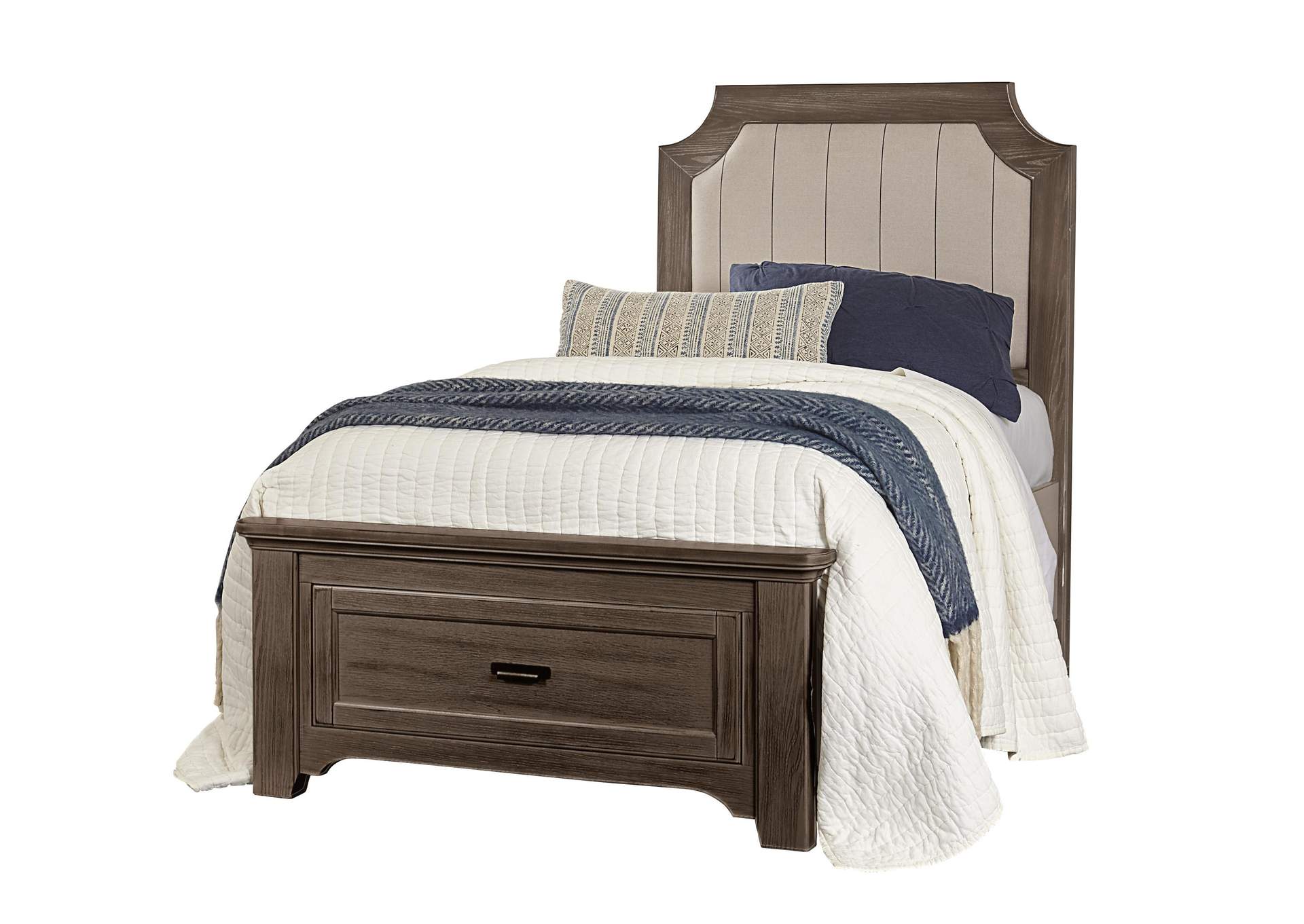 Bungalow Cararra Upholstered Twin Bed & Storage,Vaughan-Bassett