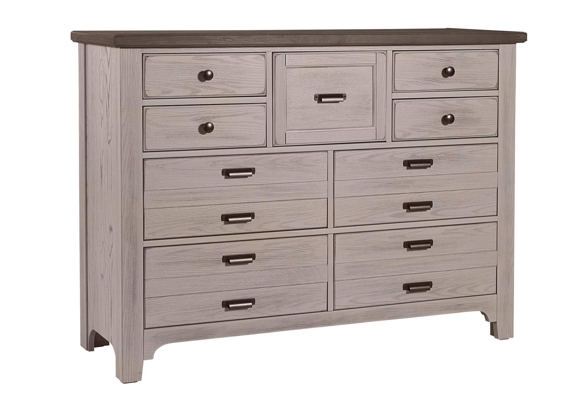 Bungalow Dover Grey with Folkstone Top Master Dresser - 9 Drawer