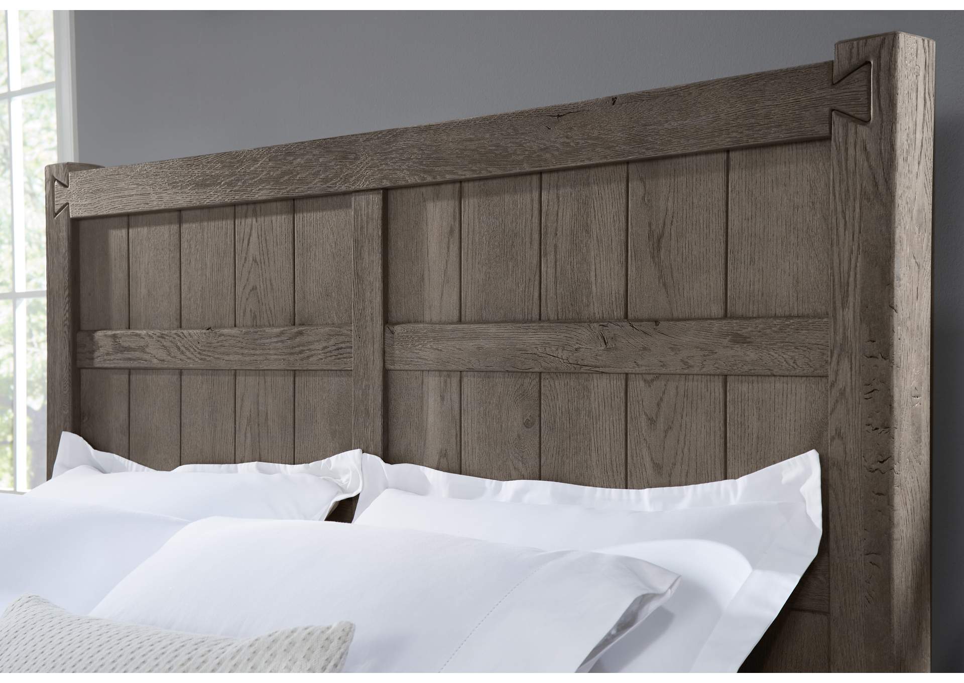 751 - Dovetail-Mystic Grey Queen Board & Batten Bed,Vaughan-Bassett