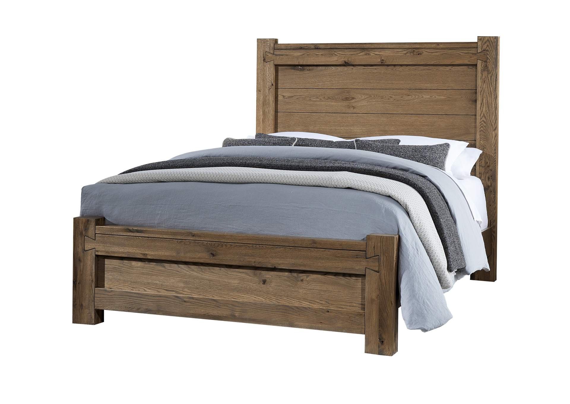 752 - Dovetail-Natural Queen Poster Bed With Poster Fb,Vaughan-Bassett