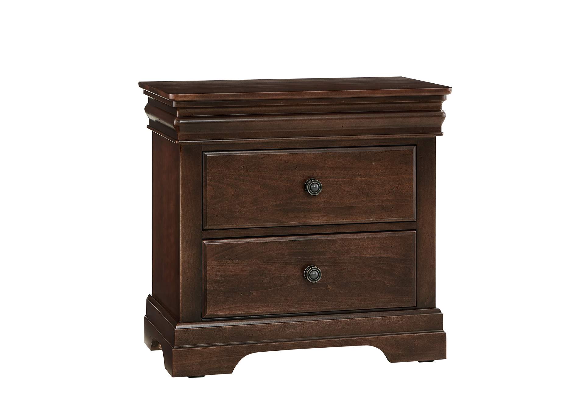 Vista-Warm Cherry Nightstand - 2 Drawer,Vaughan-Bassett