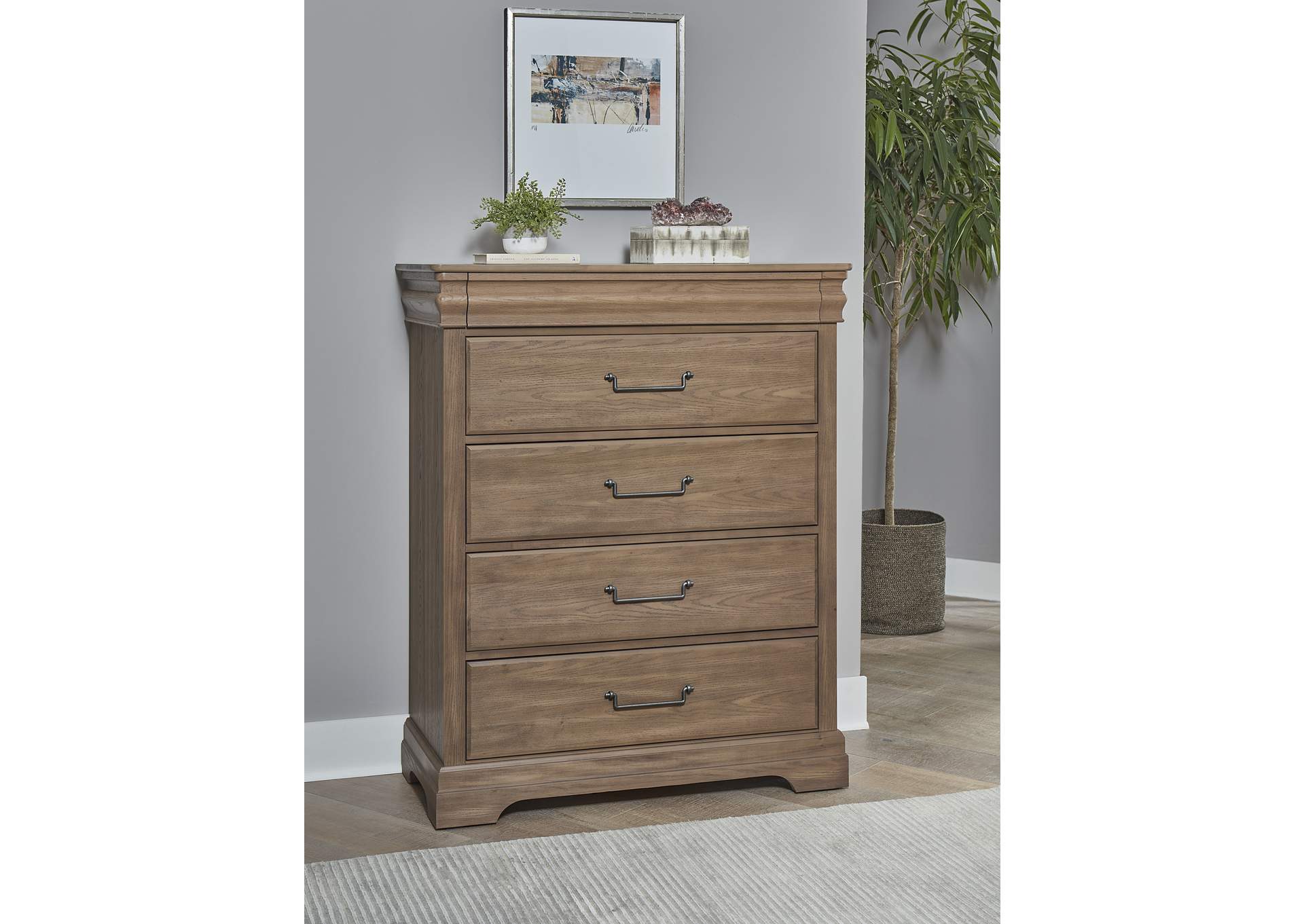 Vista-Natural Oak Chest - 5 Drawer,Vaughan-Bassett