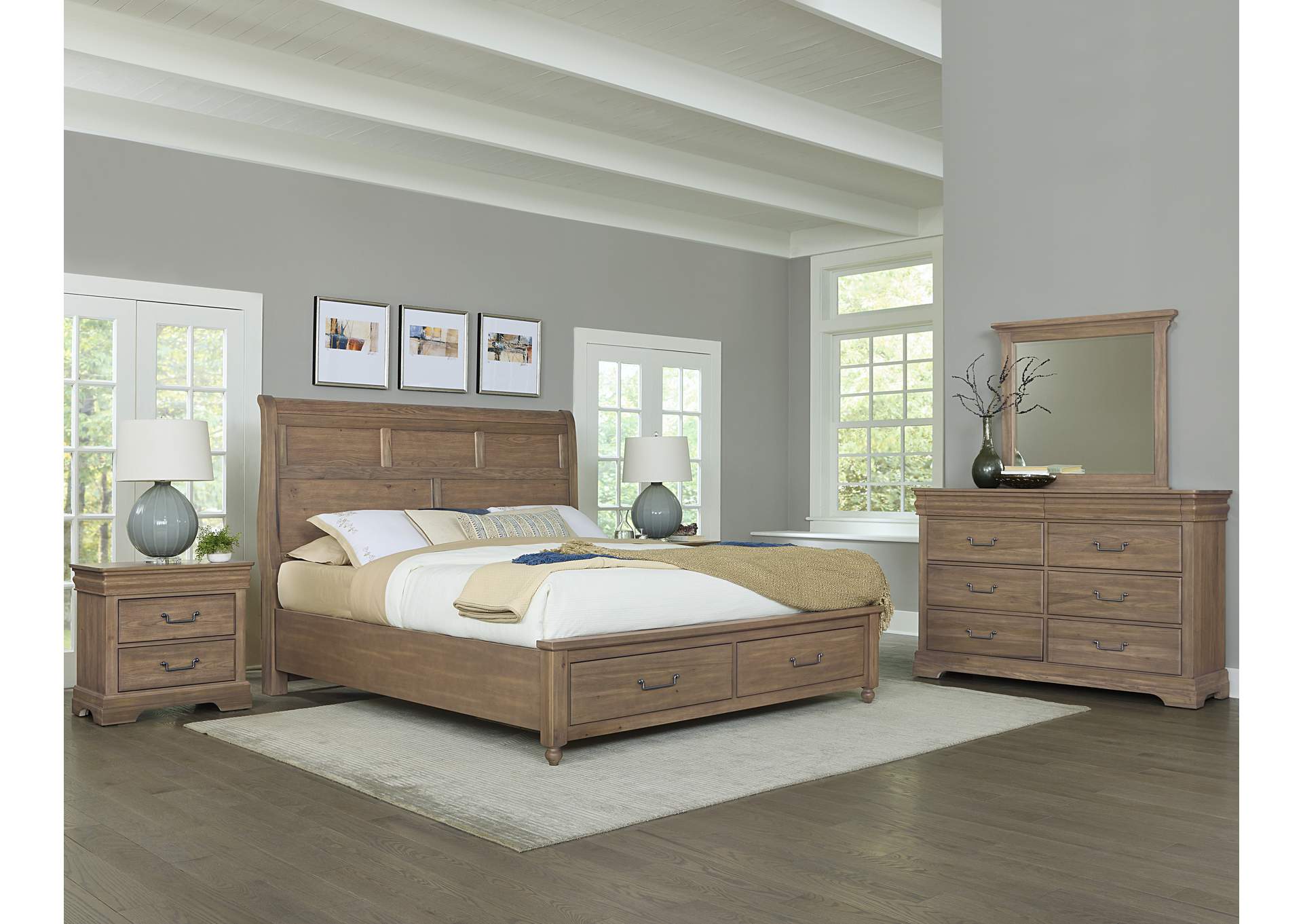 Vista-Natural Oak Dresser - 8 Drawer,Vaughan-Bassett