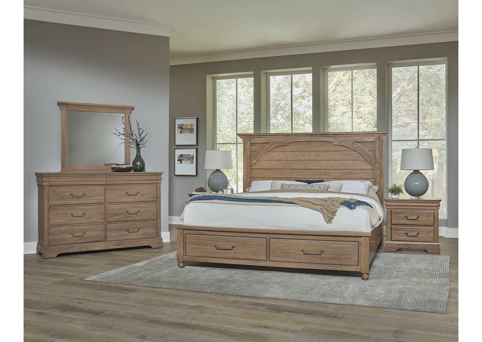 Vista-Natural Oak Dresser - 8 Drawer,Vaughan-Bassett