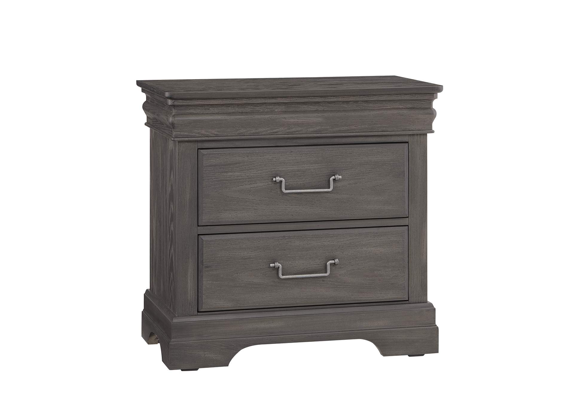 Vista-Grey Oak Nightstand - 2 Drawer,Vaughan-Bassett