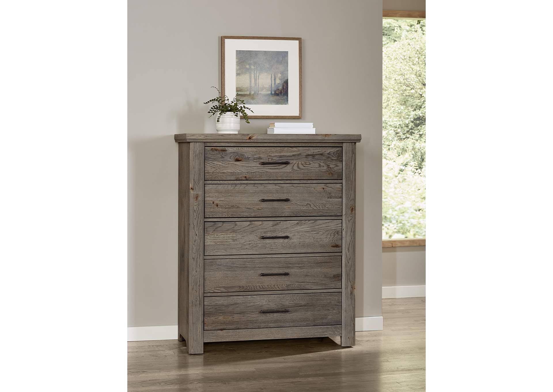 Yellowstone-Dapple Grey Chest - 5 Drawer,Vaughan-Bassett