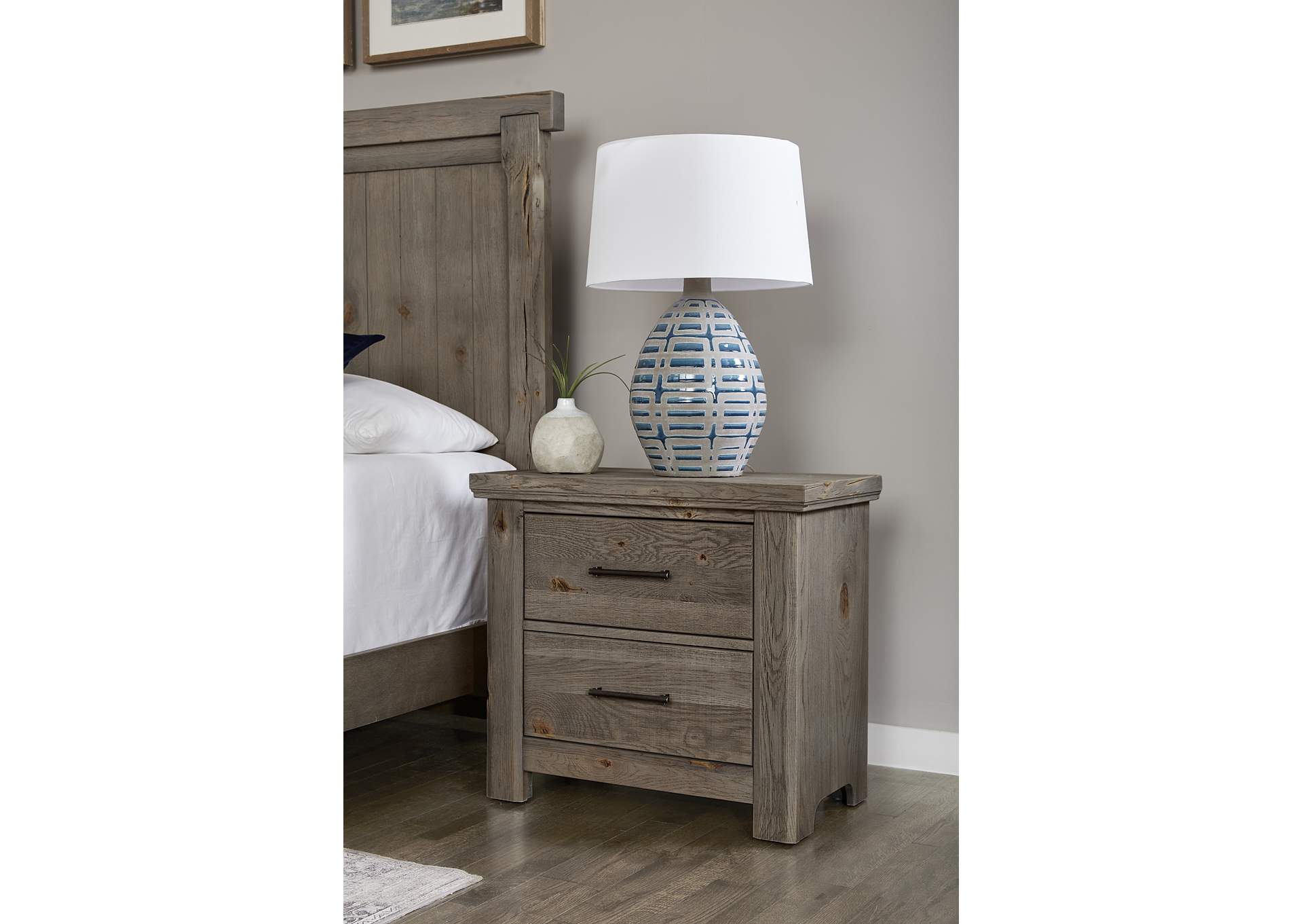 Yellowstone-Dapple Grey Nightstand - 2 Drawer,Vaughan-Bassett