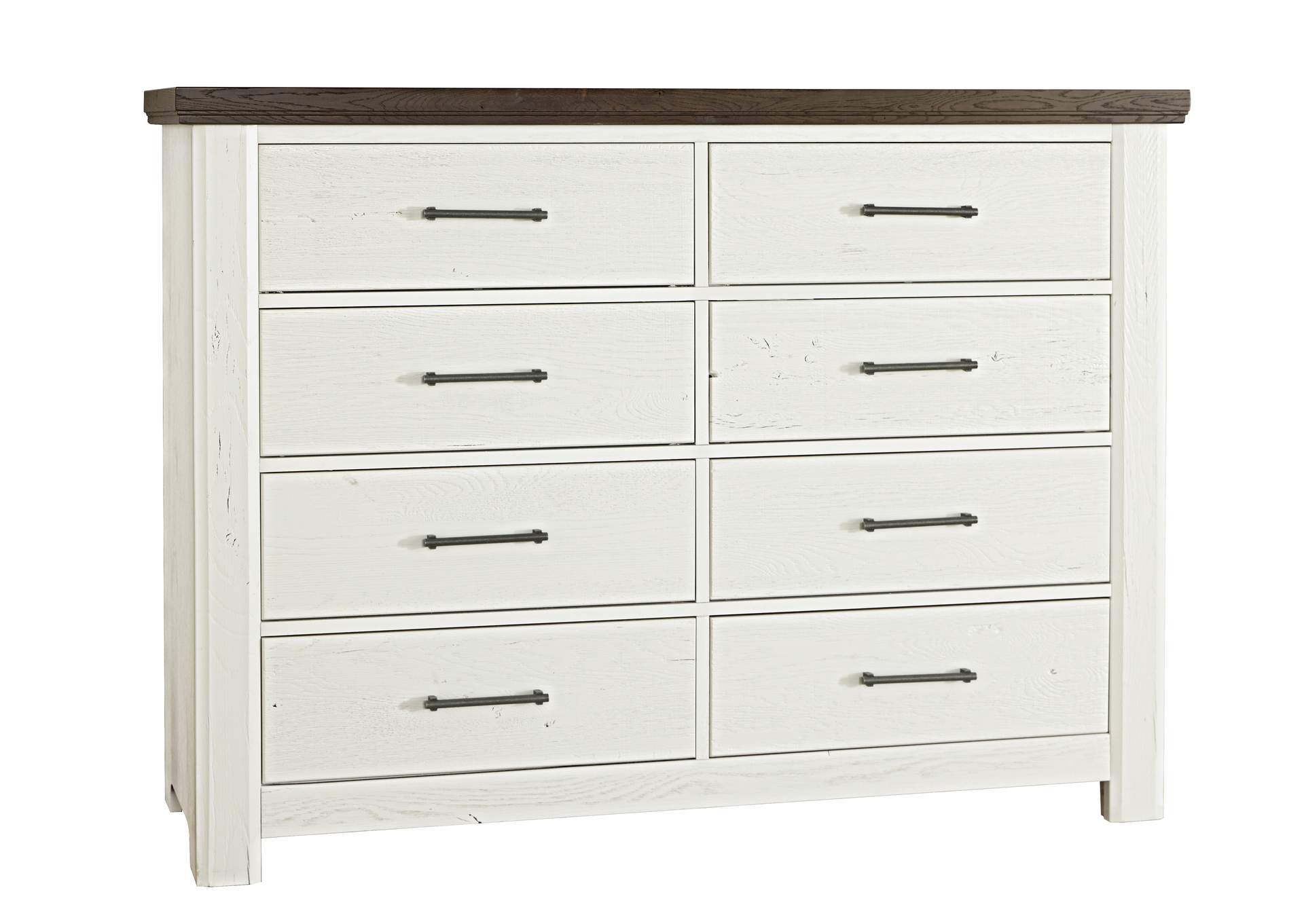 Yellowstone-White & Buckskin Dresser - 8 Drawer,Vaughan-Bassett