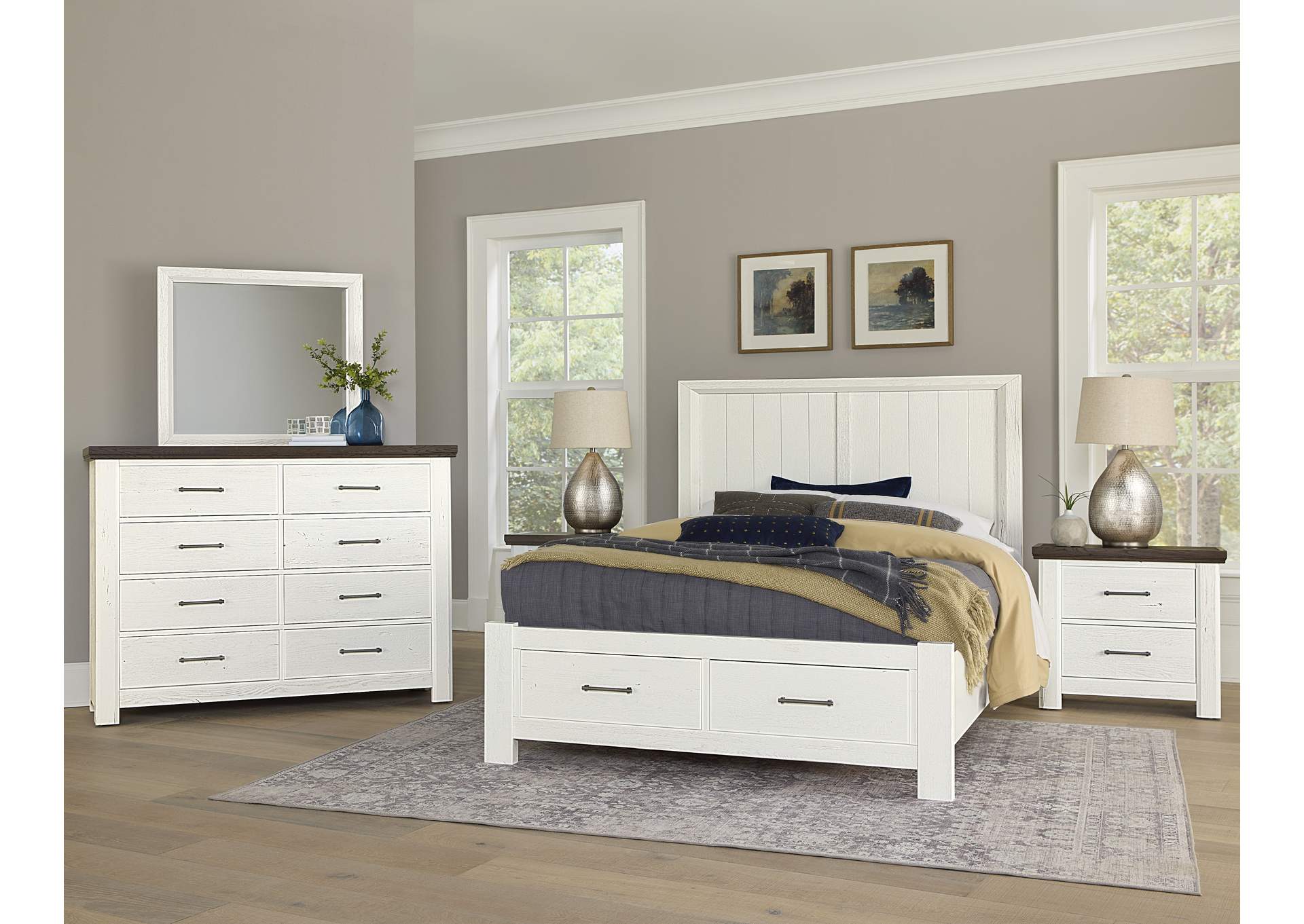 Yellowstone-White & Buckskin Dresser - 8 Drawer,Vaughan-Bassett