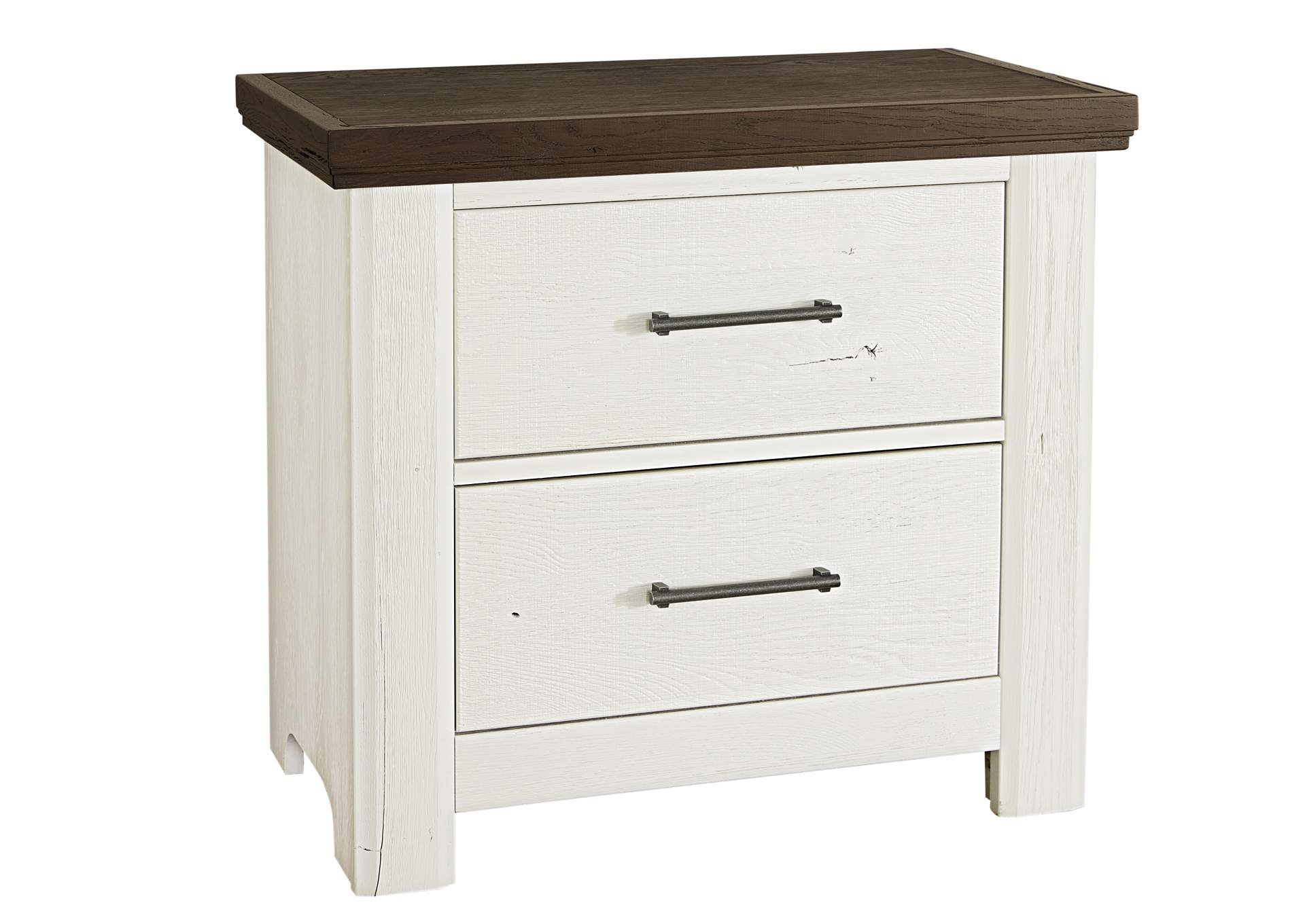 Yellowstone-White & Buckskin Nightstand - 2 Drawer,Vaughan-Bassett