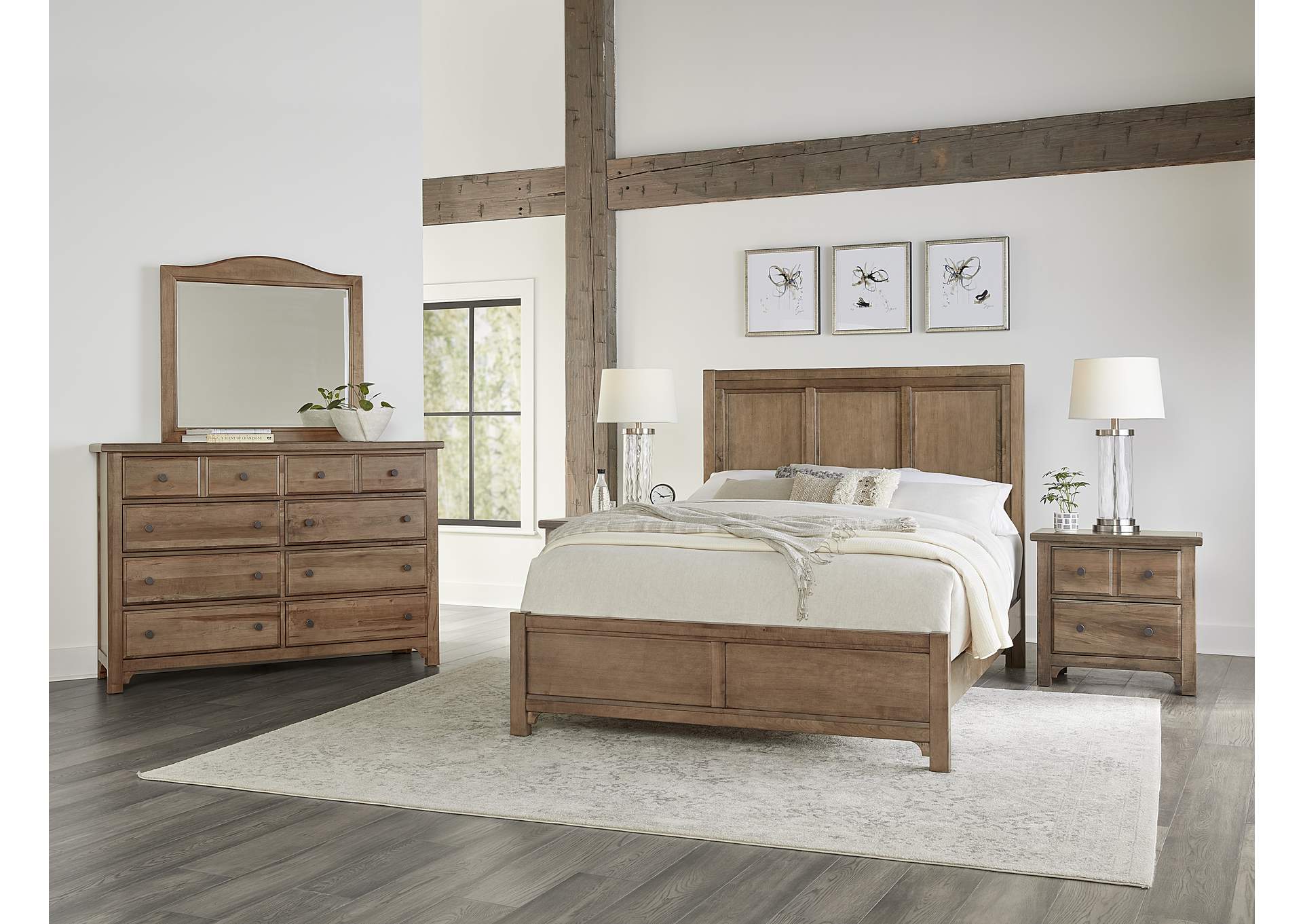 Cool Farmhouse-Natural Queen Panel Bed,Vaughan-Bassett