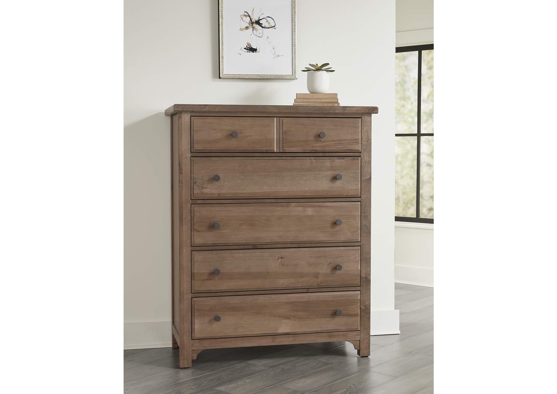 Cool Farmhouse-Natural Chest - 5 Drawer,Vaughan-Bassett